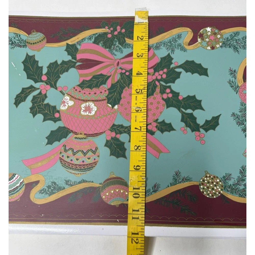 Vintage Town & Country Vinyl Lot Of 12 Placemats Christmas Ornaments‎ Pink 12x18